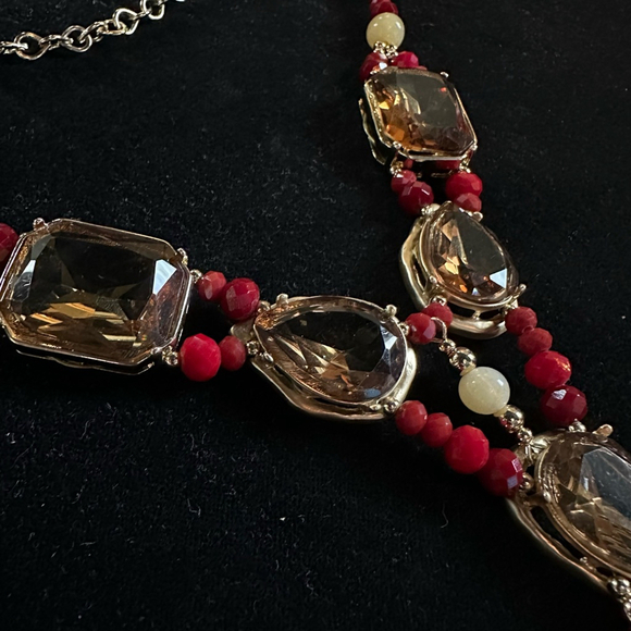 Women's Chico's Necklace Red and Gold - Picture 7 of 10